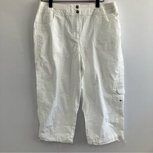 Chicos White Cargo Capri pants Size 15